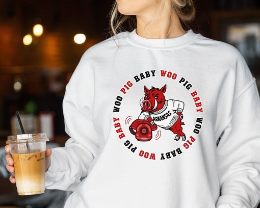Razorback Crewneck - Woo Pig Baby Sweatshirt, Football Sweater, NCAA Shirts for Women - Image 4