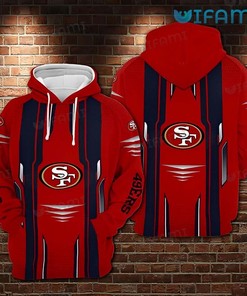 Red All Over Print 3D Hoodie - Designed for San Francisco 49ers Fans