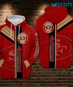 Red Brown All Over Print Zipper Hoodie - Ideal San Francisco 49ers Gift