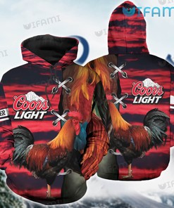 Red Chicken Coors All Over Print 3D Hoodie for Beer Lovers