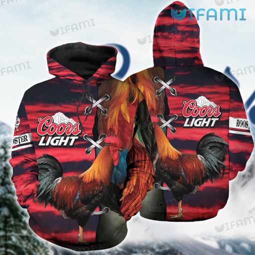 Red Chicken Coors All Over Print 3D Hoodie for Beer Lovers