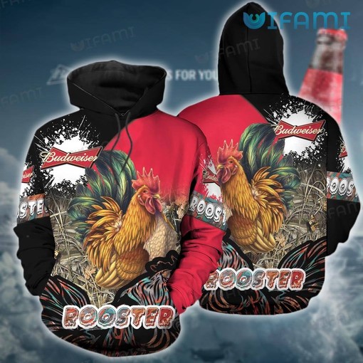 Red Hen Budweiser All Over Print 3D Hoodie - Beer Lovers Gift
