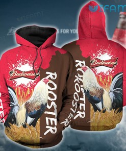 Red Rooster Budweiser All Over Print Hoodie for Men - Beer Lovers Gift