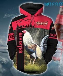 Red Rooster Budweiser All Over Print Hoodie for Men - Gift for Beer Lovers
