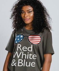 Red, White & Blue Independence T-Shirt, American Flag Tee, Patriot Shirt, Freedom Tshirt, Fourth Of July Tee