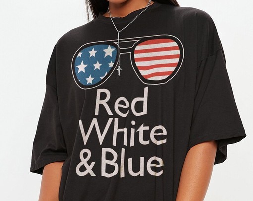 Red, White & Blue Independence T-Shirt, American Flag Tee, Patriot Shirt, Freedom Tshirt, Fourth Of July Tee - Image 2