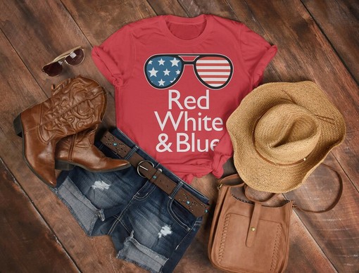 Red, White & Blue Independence T-Shirt, American Flag Tee, Patriot Shirt, Freedom Tshirt, Fourth Of July Tee - Image 3