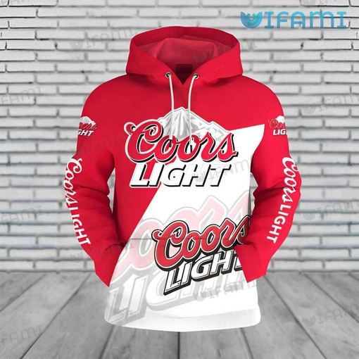 Red White Coors All Over Print 3D Hoodie for Beer Lovers