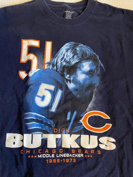 Reebok Dick Butkus Chicago Bears NFL Vintage Sweatshirt T-Shirt - Retro NFL Collectible Apparel