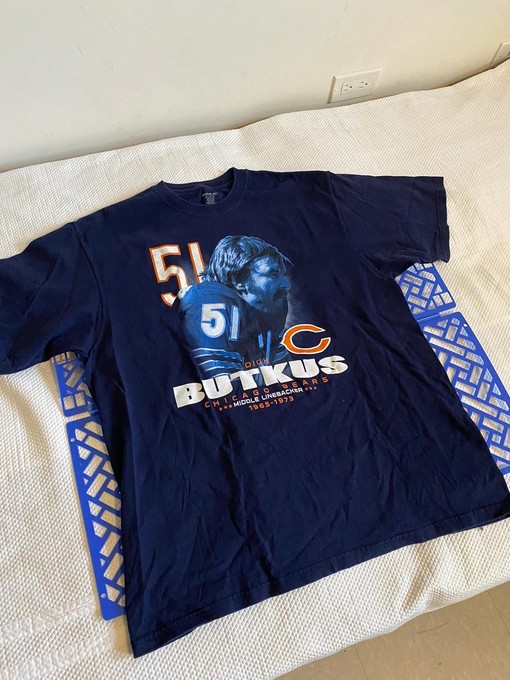 Reebok Dick Butkus Chicago Bears NFL Vintage Sweatshirt T-Shirt - Retro NFL Collectible Apparel - Image 2