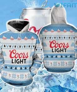 Reindeer Pattern Coors All Over Print 3D Hoodie for Beer Lovers