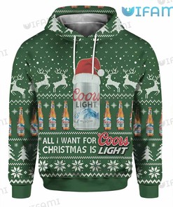 Reindeer Snowflakes Coors Banquet All Over Print 3D Hoodie for Beer Lovers