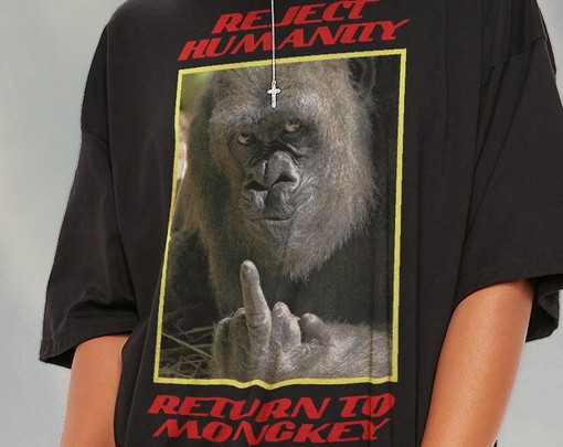 Reject Humanity, Return to Monkey Shirts with a Twist - Gorilla and King Kong Lovers Unite with Opossums Lover Shirt - Image 2