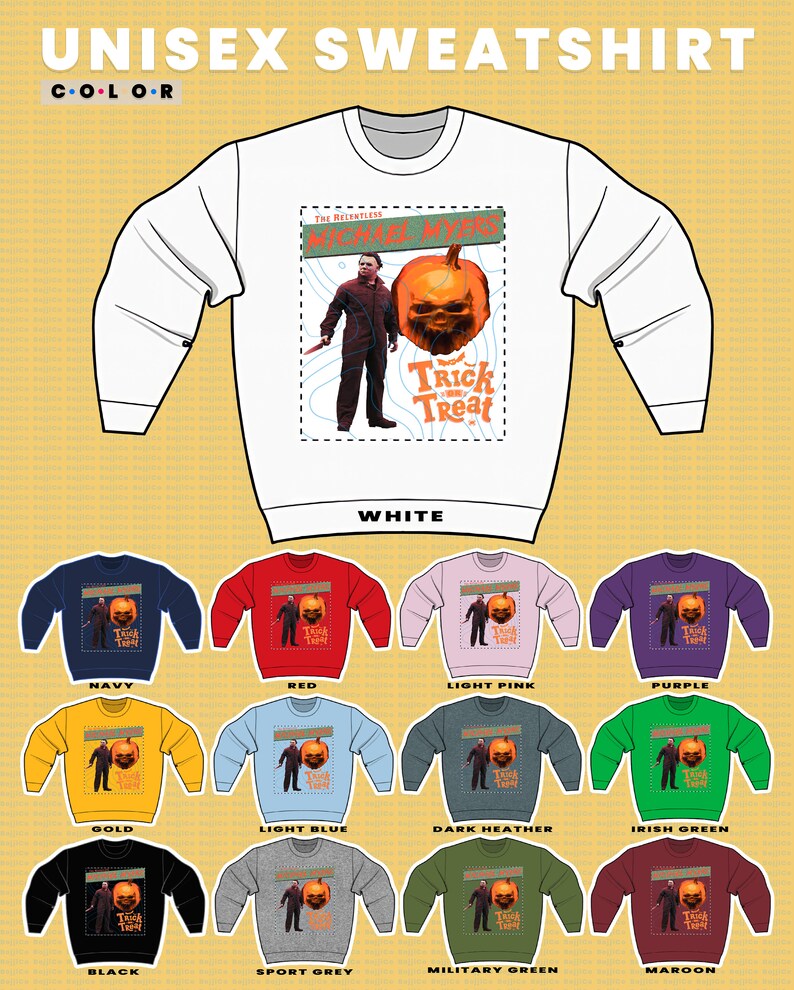 Relentless Trick or Treat Sweatshirt - Michael Myers Vintage Movie Shirt for Friday the 13th Horror Fans - Image 3
