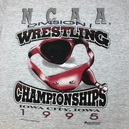 Remember Ncaa Division 1 Wrestling Championships 1995 Iowa with Vintage Style American Football Apparel - Image 2