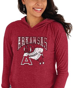 Reserve Collection by Blue 84 NCAA Women's Cozy Crop Top Vault Hoodie - Hogs Shirt Gifts for Razorbacks Lovers