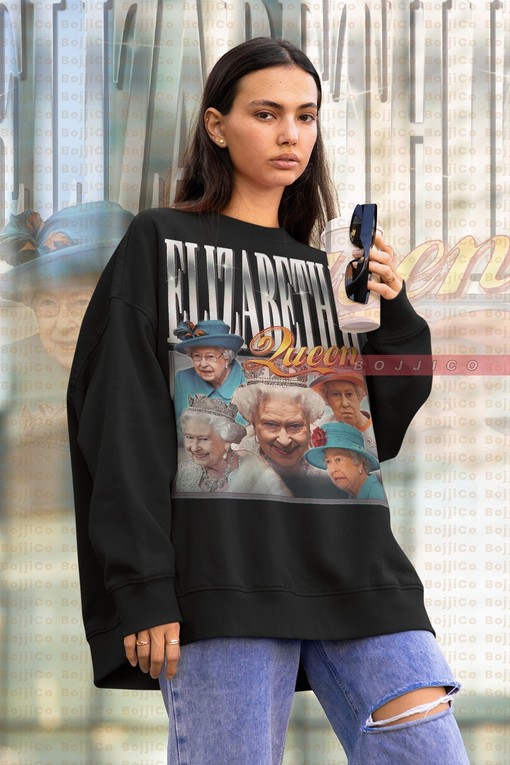 Rest In Peace QUEEN ELIZABETH Vintage Sweatshirt - Tribute to the Forever Queen with Classic Film T-Shirt