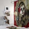 Restroom Shower Curtains Decorative: Sugar Skull Red Rose La Rosa Bath Set for Day Of The Dead Bathroom Decor