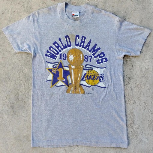 Retro 1987 Lakers World Champions T-Shirt - Gift For NBA Fans