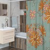 Retro 60's 70's Flower Shower Curtain - Hippie Bathroom Accessory with Bohemian Touch