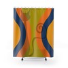 Retro 70's Atomic Cat Silhouette Shower Curtain in Mid Century Modern Style