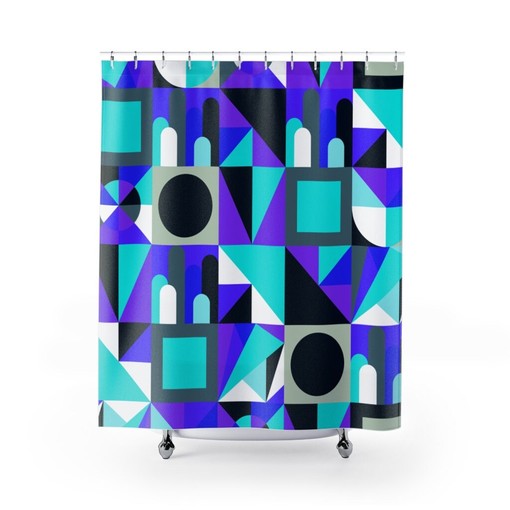Retro 80s Design Shower Curtain: New Wave Vibes for Your Bathroom