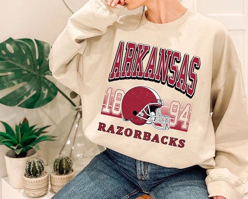 Retro Arkansas Football Sweatshirt, Vintage NCAA Shirts - University Football Fan Shirt - Image 2