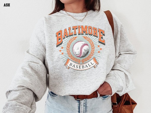 Retro Baltimore Baseball Sweatshirt, Vintage Style Fan Gift Idea
