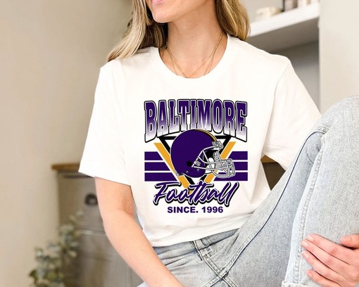 Retro Baltimore Football Team Sweatshirt, Vintage NFL Shirt for Fans - Image 3
