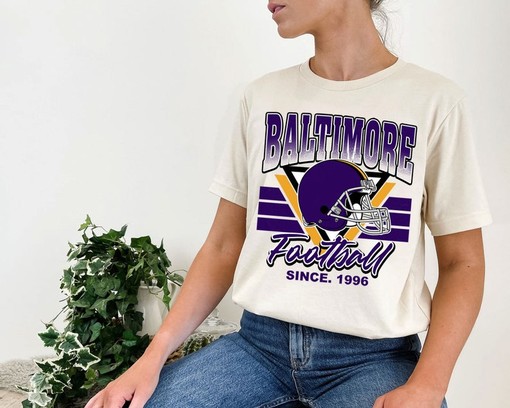 Retro Baltimore Football Team Sweatshirt, Vintage NFL Shirt for Fans - Image 4