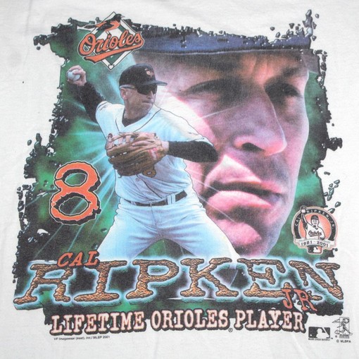 Retro Baltimore Orioles Logo Tee Featuring Cal Ripken Jr. for Fans - Image 2