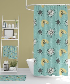 Retro Boho Bathroom Set - Groovy 60's 70's Hippie Shower Accessory with Unique Charm