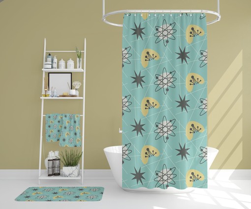 Retro Boho Bathroom Set - Groovy 60's 70's Hippie Shower Accessory with Unique Charm