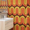 Retro Boho Shower Curtain, Mid Century Modern Home Gift