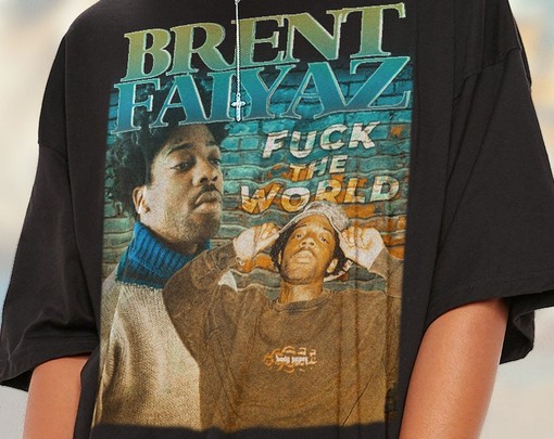 Retro Brennt Faiiyaz T-Shirt, Perfect for Hip Hop Fans - Image 2