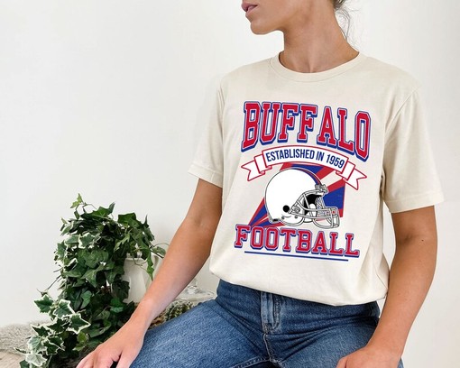 Retro Buffalo Football Shirt for NFL Fans with State University Shirt and College Shirts - Image 4