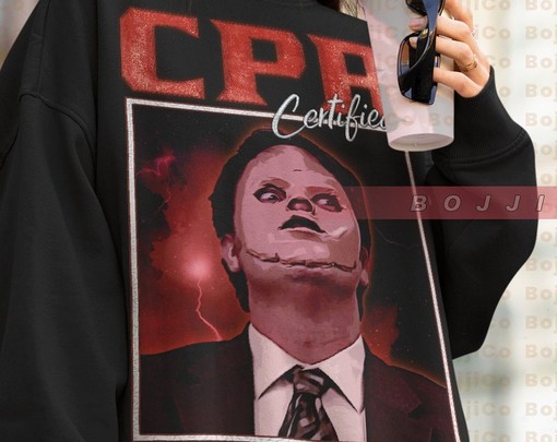 Retro CPR Certified Dwight Schrute Sweater - The Office Fan and Pam Beesly Tribute - Image 2