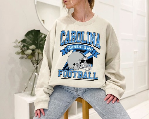 Retro Carolina Football Crewneck Sweatshirt Hoodie Shirt with State University Shirt