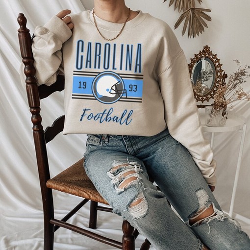 Retro Carolina Football Crewneck Sweatshirt, Vintage Carolina Shirt, Cute Gift for Her, NCAA Shirts - Image 3