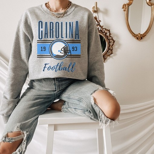 Retro Carolina Football Crewneck Sweatshirt, Vintage Carolina Shirt, Cute Gift for Her, NCAA Shirts - Image 4