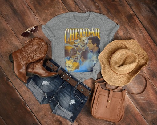 Retro Cheddar Brooklyn 99 Pembroke Welsh Corgi TShirt for Captain Holt and Jake Peralta Fans - Image 3
