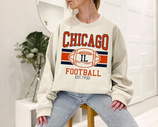 Retro Chicago Football Shirt - Vintage Sweatshirt for NFL Fans and Enthusiasts
