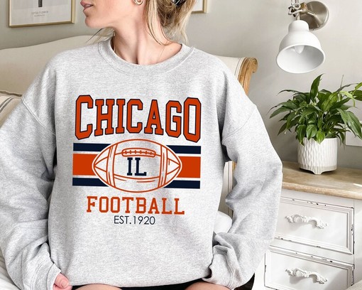 Retro Chicago Football Shirt - Vintage Sweatshirt for NFL Fans and Enthusiasts - Image 2