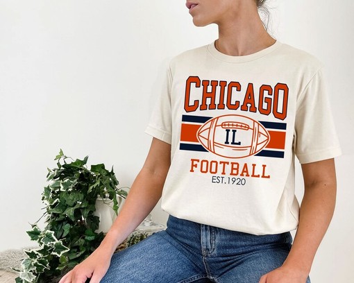 Retro Chicago Football Shirt - Vintage Sweatshirt for NFL Fans and Enthusiasts - Image 4