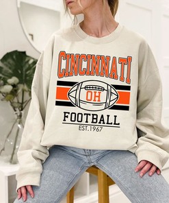 Retro Cincinnati Football Shirt for NFL Fans with NCAA Shirts for Women and Kids