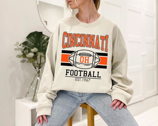 Retro Cincinnati Football Shirt for NFL Fans with NCAA Shirts for Women and Kids