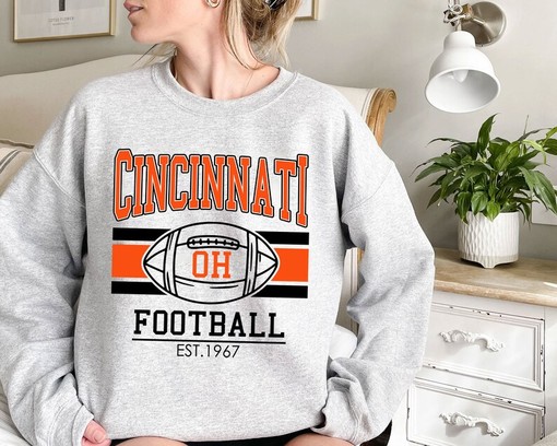 Retro Cincinnati Football Shirt for NFL Fans with NCAA Shirts for Women and Kids - Image 2