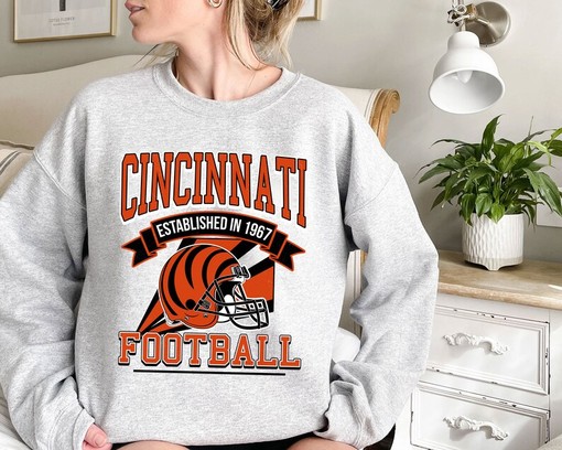Retro Cincinnati Football Shirt for NFL Fans with Sport Shirts Girls and Boys - Image 2