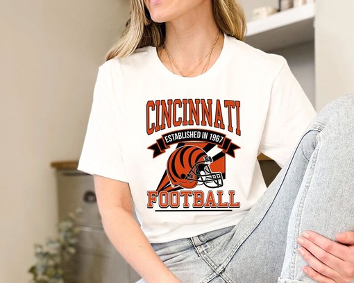 Retro Cincinnati Football Shirt for NFL Fans with Sport Shirts Girls and Boys - Image 3