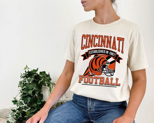 Retro Cincinnati Football Shirt for NFL Fans with Sport Shirts Girls and Boys - Image 4
